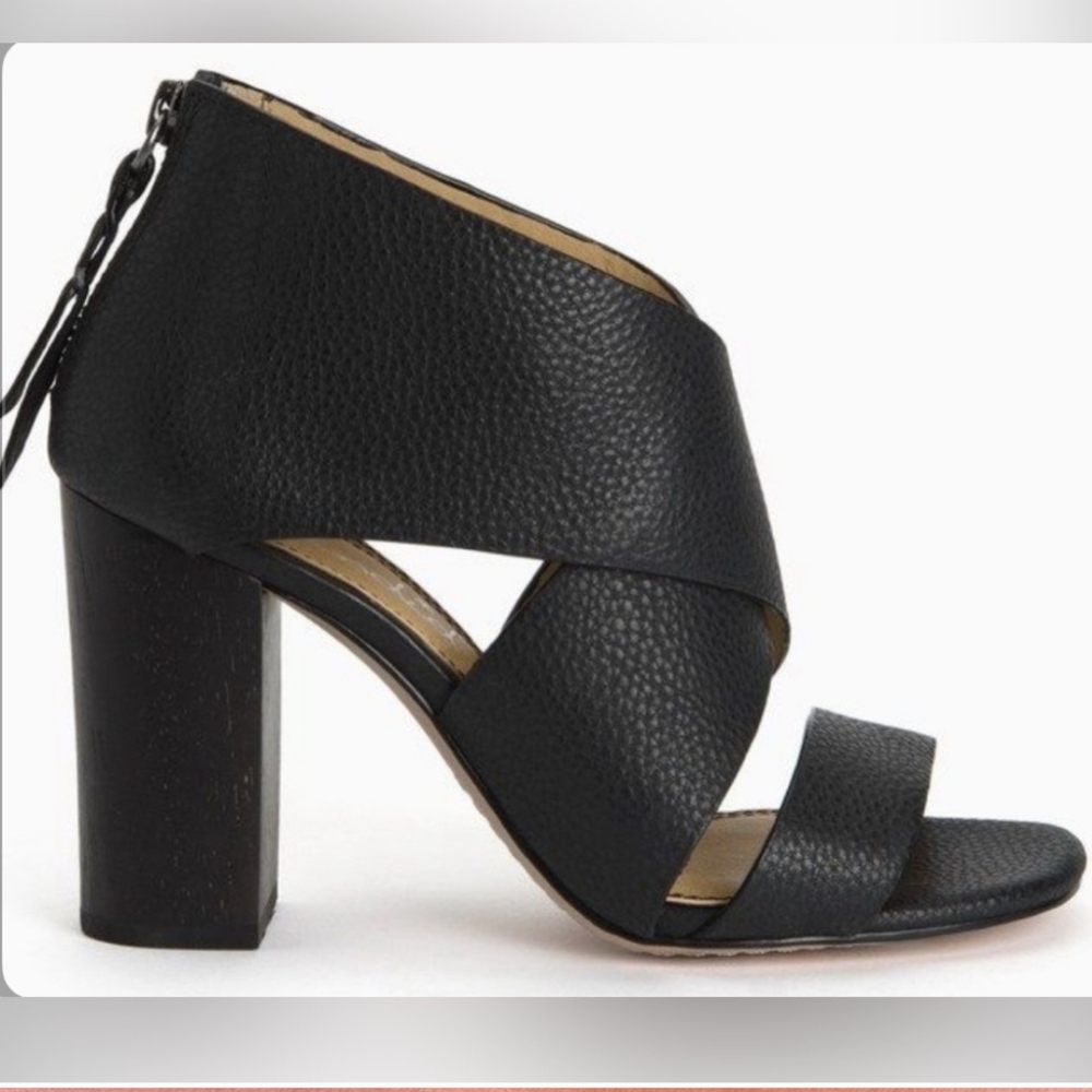 SPLENDID Danett Size 9.5 Black Chunky Block Heel Zipper Zip Back Shoes
